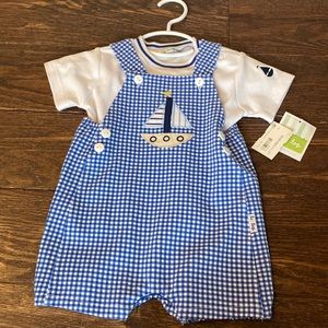 Le top 9m blue and white boat outfit, NWT